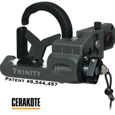 HAMSKEA TRINITY HUNTER MICRO TUNE REST, BLACK, L/H -SHOWN IN CONCRETE R/H